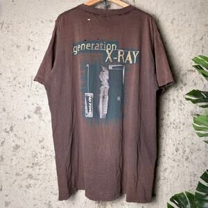 Vintage No Fear Generation X Ray Distressed Earth Tone XXL Tee